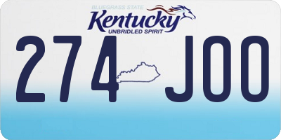 KY license plate 274JOO