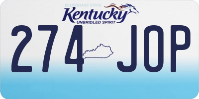 KY license plate 274JOP