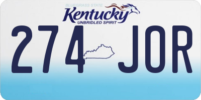 KY license plate 274JOR