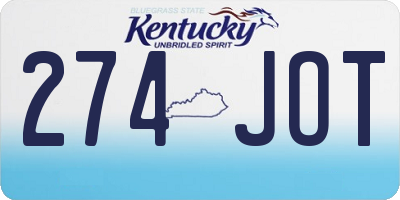 KY license plate 274JOT
