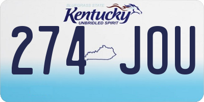 KY license plate 274JOU