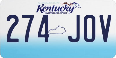 KY license plate 274JOV
