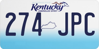KY license plate 274JPC