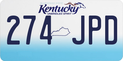 KY license plate 274JPD