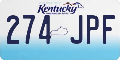 KY license plate 274JPF