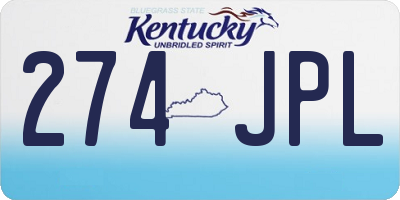 KY license plate 274JPL