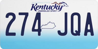 KY license plate 274JQA