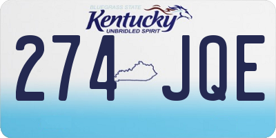 KY license plate 274JQE