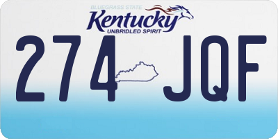 KY license plate 274JQF
