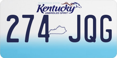 KY license plate 274JQG