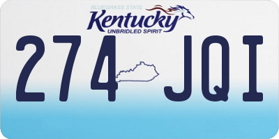 KY license plate 274JQI
