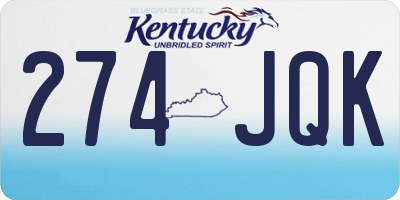 KY license plate 274JQK