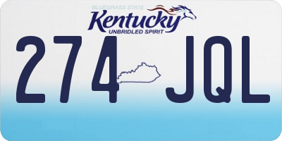 KY license plate 274JQL