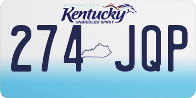 KY license plate 274JQP