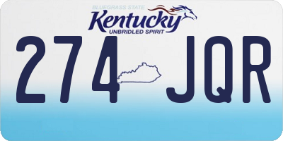 KY license plate 274JQR