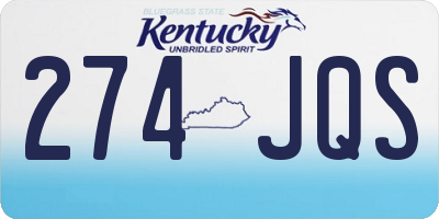 KY license plate 274JQS