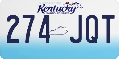KY license plate 274JQT