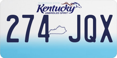 KY license plate 274JQX