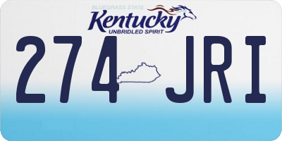 KY license plate 274JRI