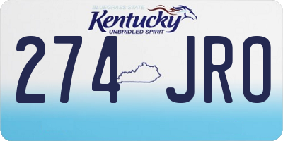 KY license plate 274JRO