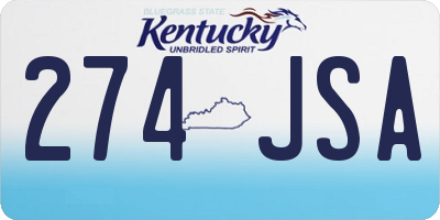 KY license plate 274JSA