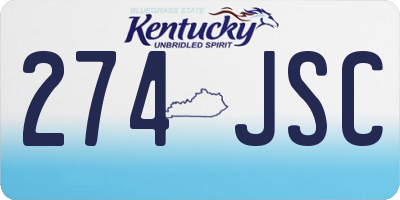 KY license plate 274JSC