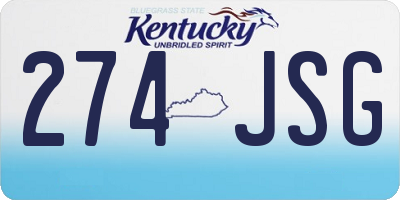 KY license plate 274JSG