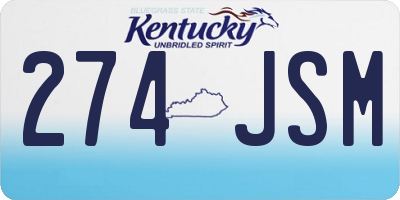 KY license plate 274JSM