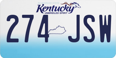 KY license plate 274JSW