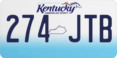 KY license plate 274JTB