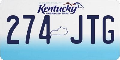 KY license plate 274JTG