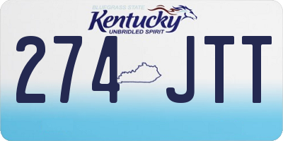 KY license plate 274JTT