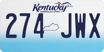 KY license plate 274JWX