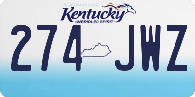 KY license plate 274JWZ