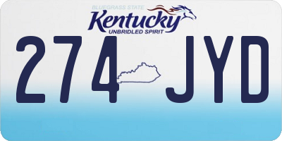 KY license plate 274JYD