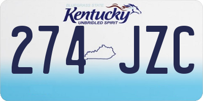 KY license plate 274JZC