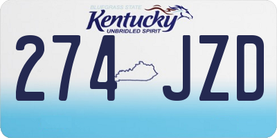 KY license plate 274JZD