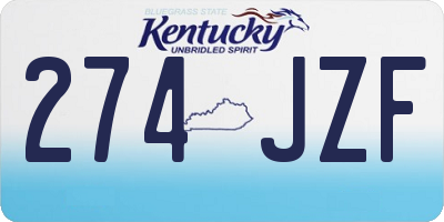 KY license plate 274JZF