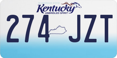 KY license plate 274JZT