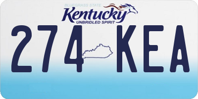 KY license plate 274KEA