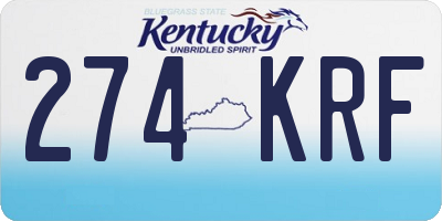 KY license plate 274KRF