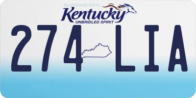KY license plate 274LIA