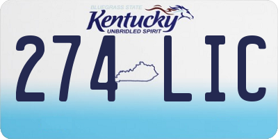 KY license plate 274LIC