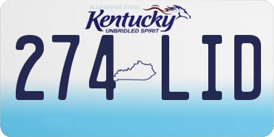 KY license plate 274LID