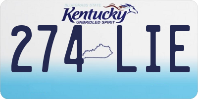 KY license plate 274LIE