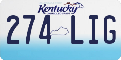 KY license plate 274LIG