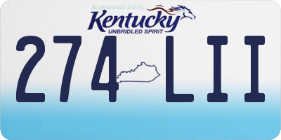 KY license plate 274LII