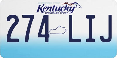 KY license plate 274LIJ