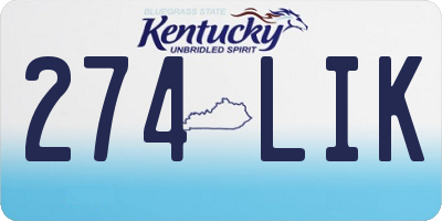 KY license plate 274LIK