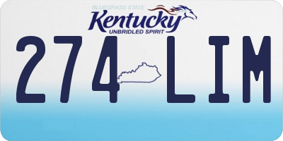KY license plate 274LIM